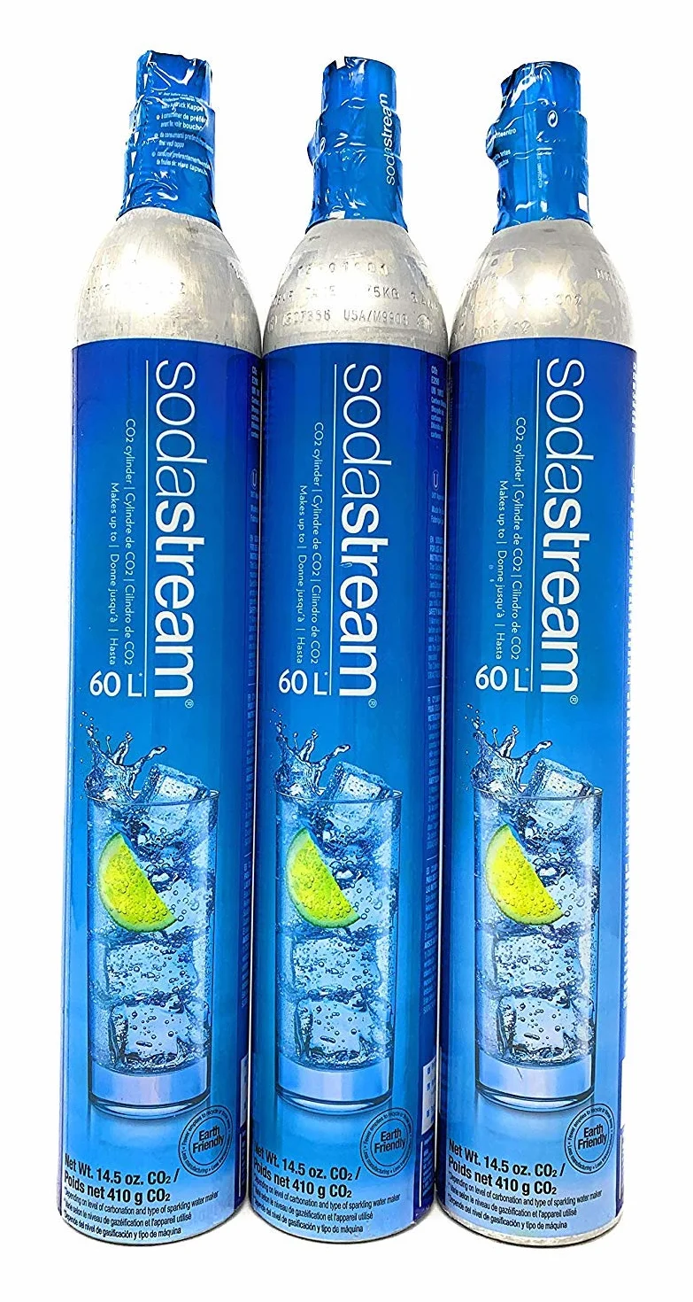 Sodastream - Juego de 3 cilindros de carga de gas co2 60l para máquina de gasificar 3 x cilindro de gas