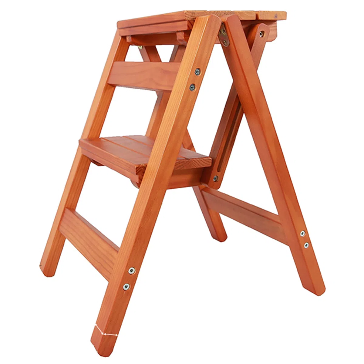 LUNEZY Silla de Escalera Plegable - Estante de Taburete de Escalera Plegable de Madera - Escalones de Biblioteca Estantería Soporte de Planta para Almacenamiento y decoración - Carga máxi